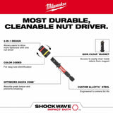 Milwaukee 49-66-4542 SHOCKWAVE Impact Duty 1/4" and 5/16" x 2-1/4" QUIK-CLEAR 2-in-1 Magnetic Nut Driver - 2