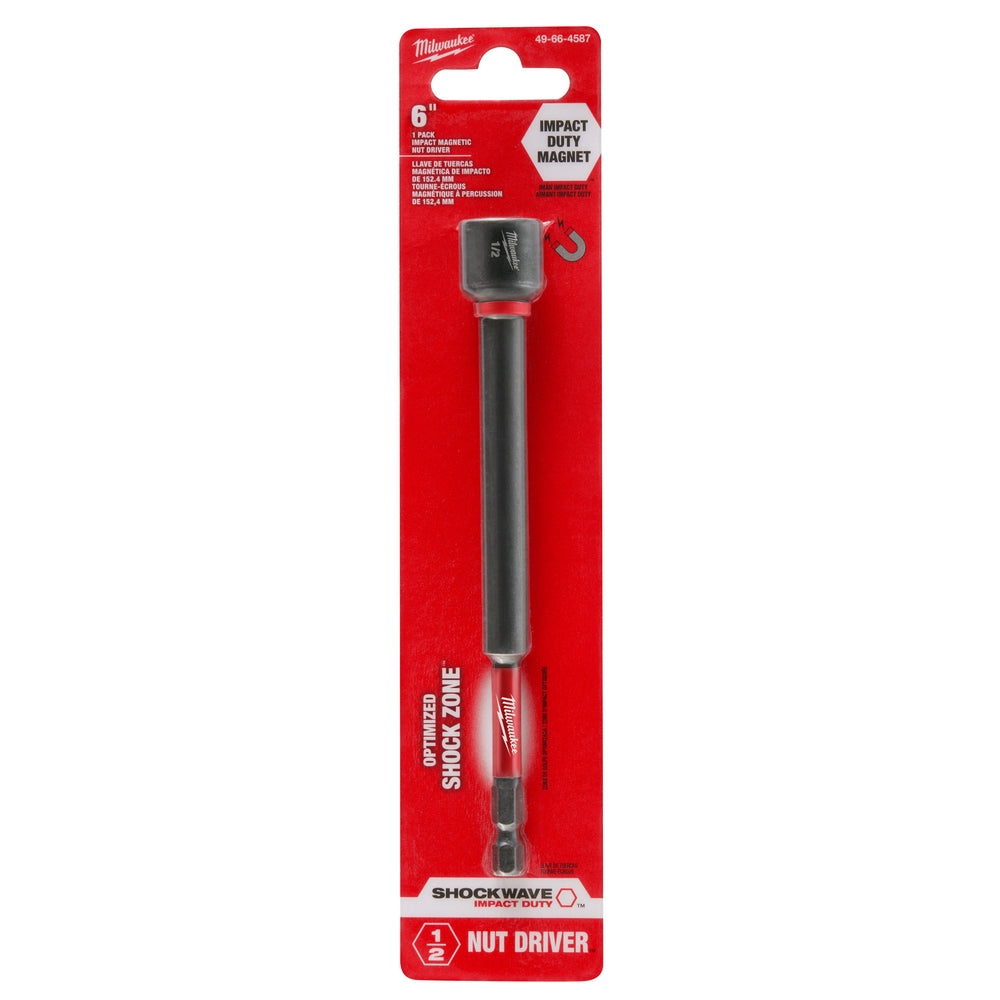 Milwaukee 49-66-4587 SHOCKWAVE Impact Duty 1/2" x 6" Magnetic Nut Driver - 17