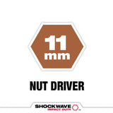 Milwaukee 49-66-4611 SHOCKWAVE Impact Duty 11MM x 2-9/16" Magnetic Nut Driver BULK 10 - 2