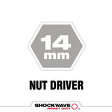 Milwaukee 49-66-4614 SHOCKWAVE Impact Duty 14MM x 2-9/16" Magnetic Nut Driver BULK 10 - 2