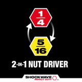 Milwaukee 49-66-4745 SHOCKWAVE Impact Duty 1/4 and 5/16 x 6 QUIK-CLEAR 2-in-1 Magnetic Nut Driver - 2
