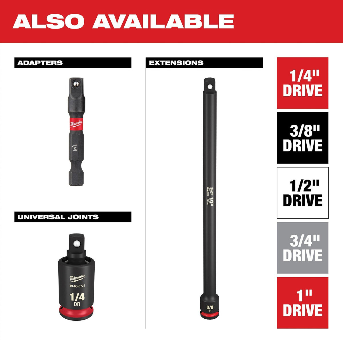 Milwaukee 49-66-6002 SHOCKWAVE 1/4" Drive 1/4" 6 Point Impact Socket - 8