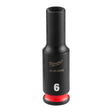 Milwaukee 49-66-6040 SHOCKWAVE Impact Duty Quarter" Drive 6mm Deep 6 Point Socket