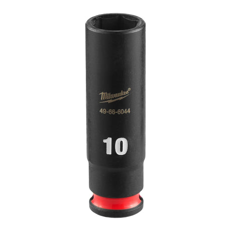 Milwaukee 49-66-6044 SHOCKWAVE 1/4" Drive 10 mm Deep 6 Point Impact Socket