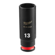 Milwaukee 49-66-6047 SHOCKWAVE 1/4" Drive 13 mm Deep 6 Point Impact Socket