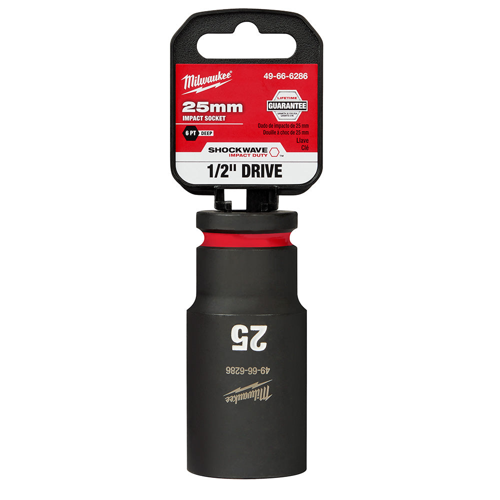 Milwaukee 49-66-6286 SHOCKWAVE Impact Duty™  1/2"Drive 25MM Deep 6 Point Socket - 2