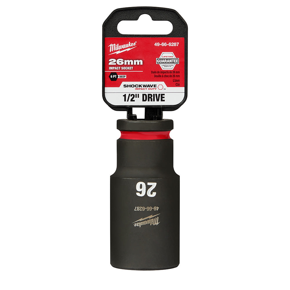 Milwaukee 49-66-6287 SHOCKWAVE Impact Duty™  1/2"Drive 26MM Deep 6 Point Socket - 2