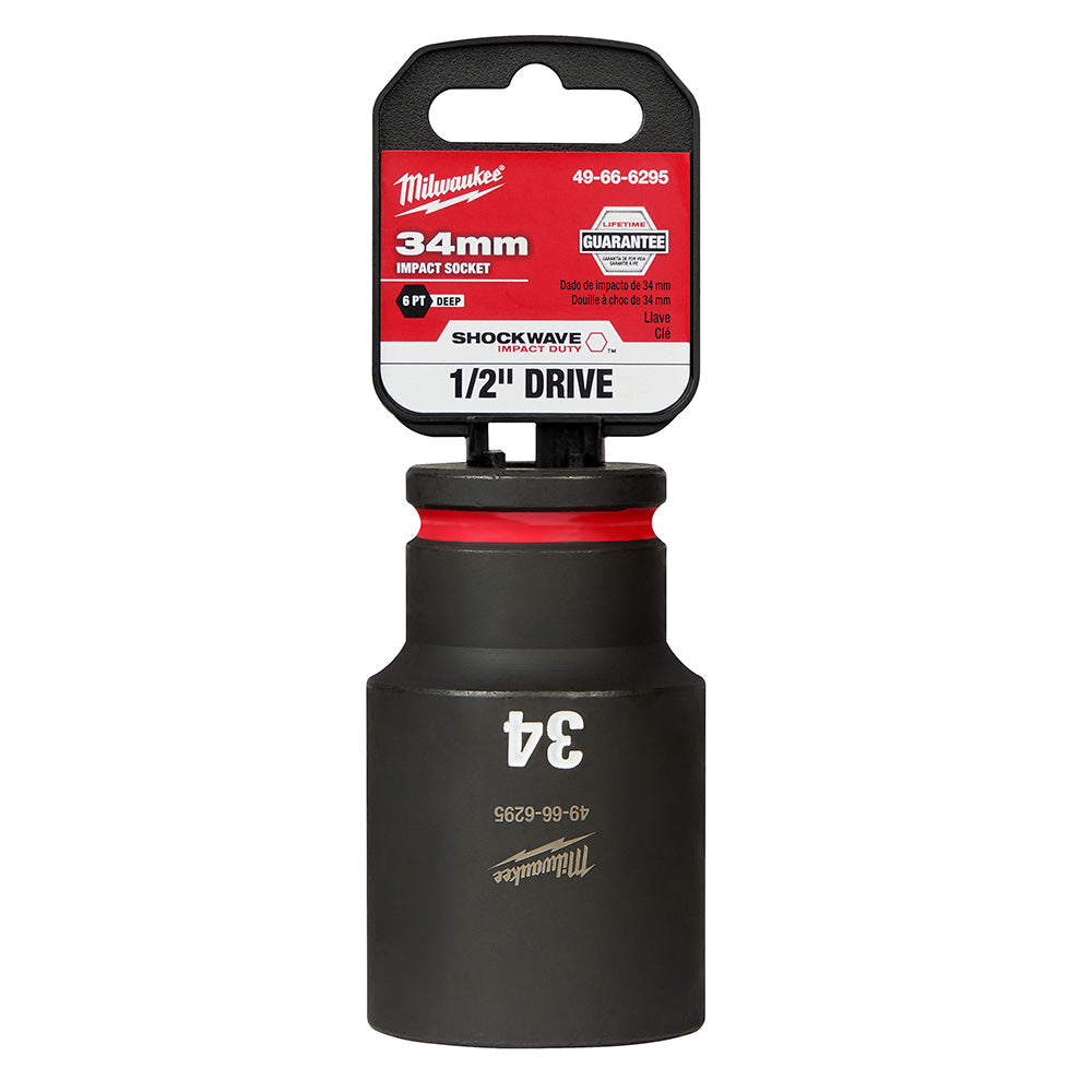 Milwaukee 49-66-6295 SHOCKWAVE Impact Duty™  1/2"Drive 34MM Deep 6 Point Socket - 2