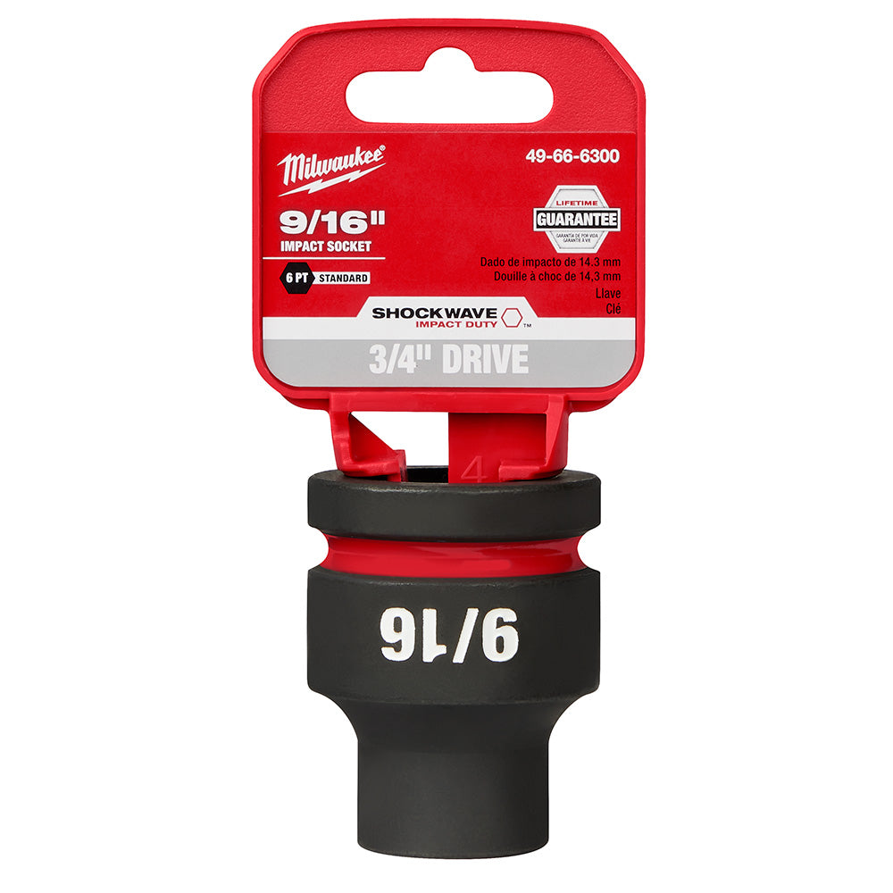 Milwaukee 49-66-6300 SHOCKWAVE Impact Duty™  3/4"Drive 9/16" Standard 6 Point Socket - 2