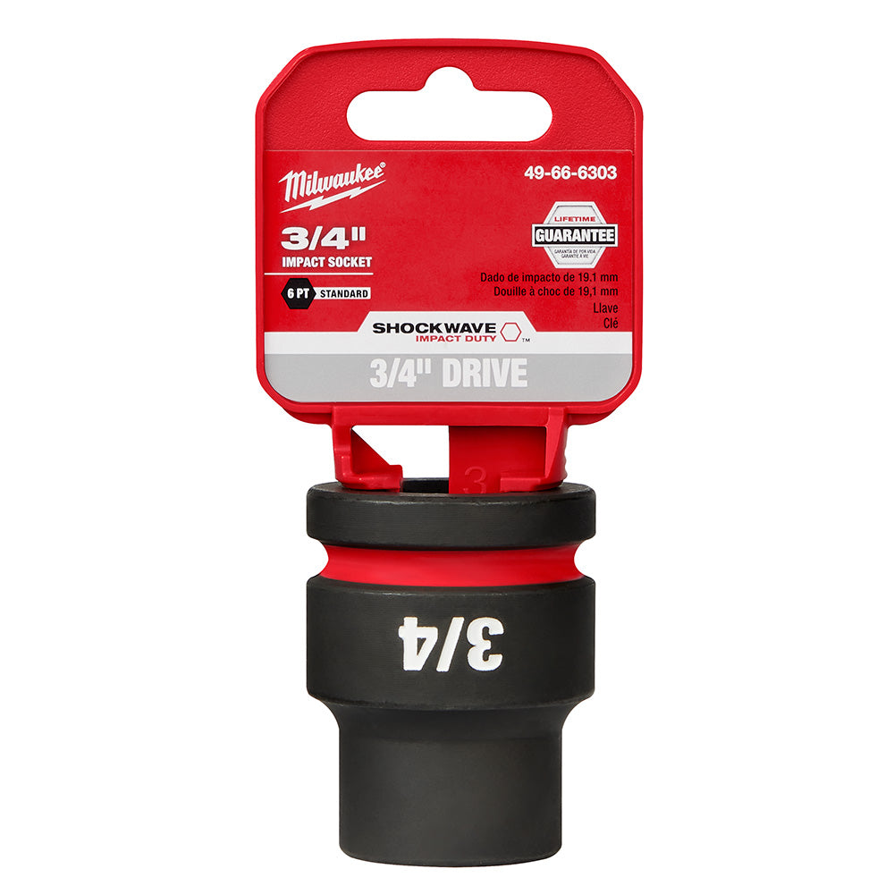 Milwaukee 49-66-6303 SHOCKWAVE Impact Duty™  3/4"Drive 3/4" Standard 6 Point Socket - 2