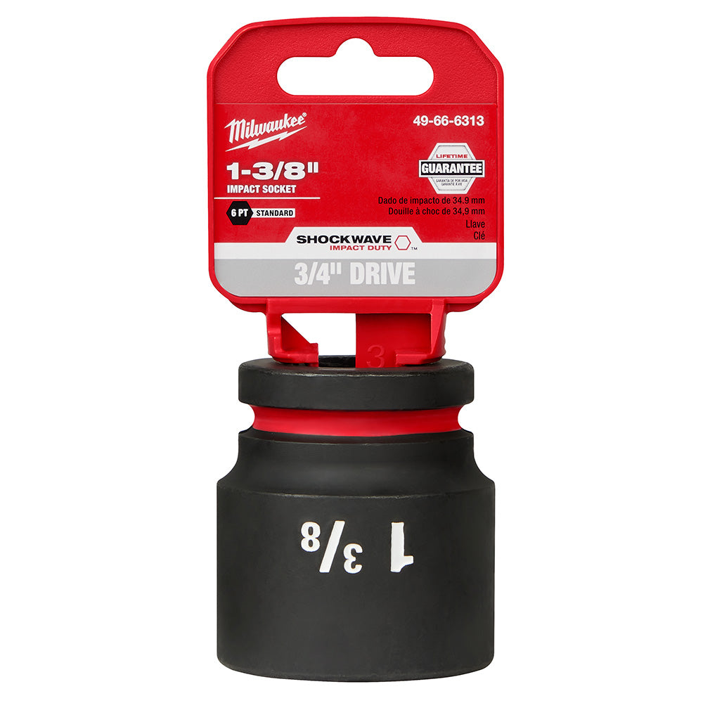 Milwaukee 49-66-6313 SHOCKWAVE Impact Duty™  3/4"Drive 1-3/8" Standard 6 Point Socket - 2