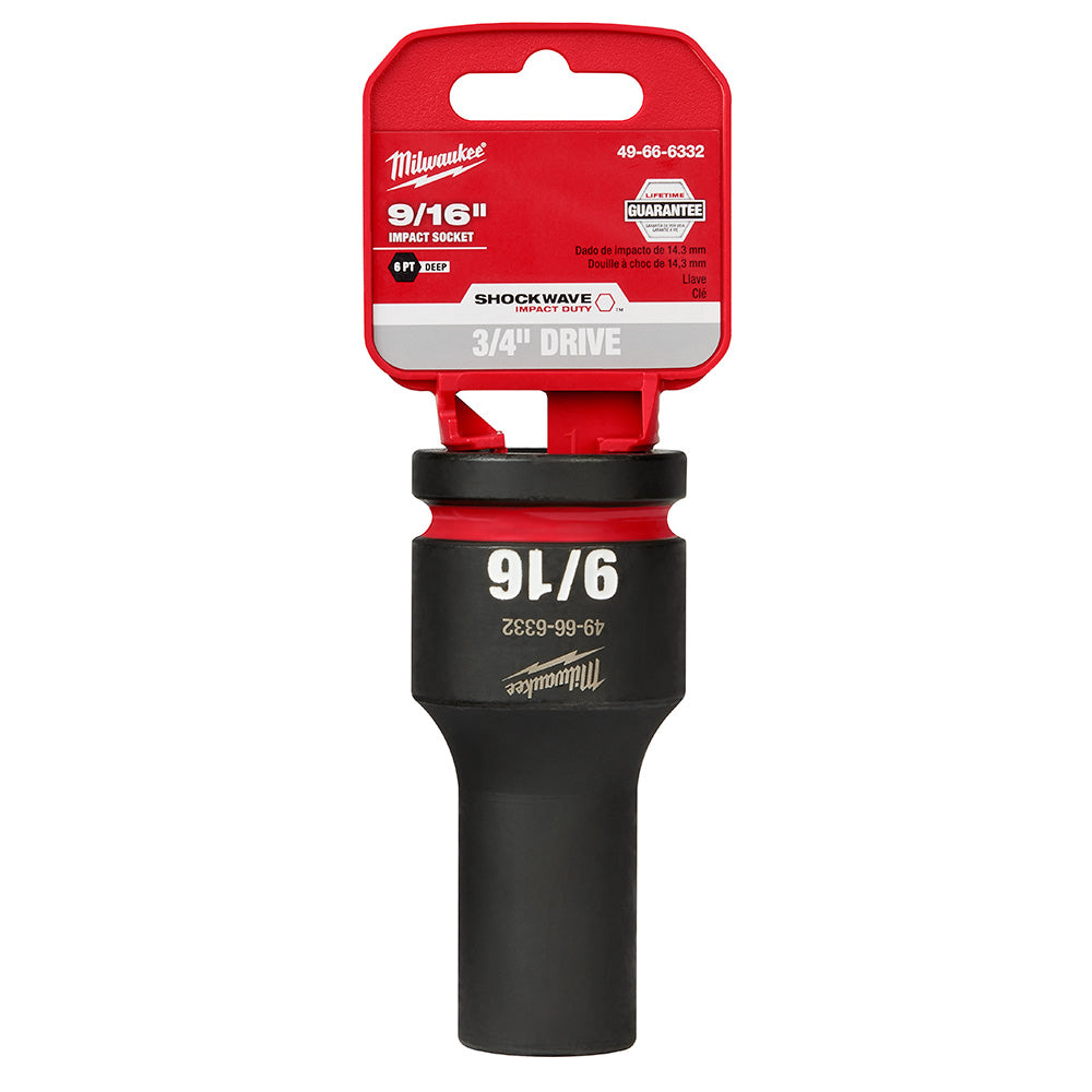 Milwaukee 49-66-6332 SHOCKWAVE Impact Duty™  3/4"Drive 9/16" Deep 6 Point Socket - 2