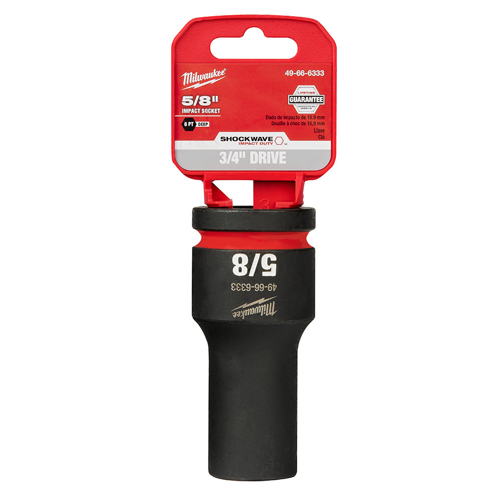 Milwaukee 49-66-6333 SHOCKWAVE Impact Duty™  3/4"Drive 5/8" Deep 6 Point Socket - 2