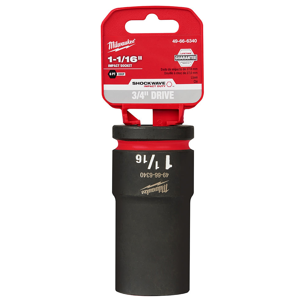 Milwaukee 49-66-6340 SHOCKWAVE Impact Duty™  3/4"Drive 1-1/16" Deep 6 Point Socket - 2