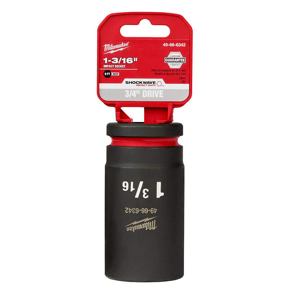 Milwaukee 49-66-6342 SHOCKWAVE Impact Duty™  3/4"Drive 1-3/16" Deep 6 Point Socket - 2