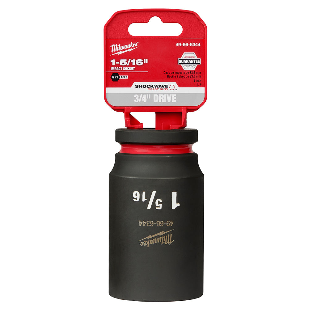 Milwaukee 49-66-6344 SHOCKWAVE Impact Duty™  3/4"Drive 1-5/16" Deep 6 Point Socket - 2