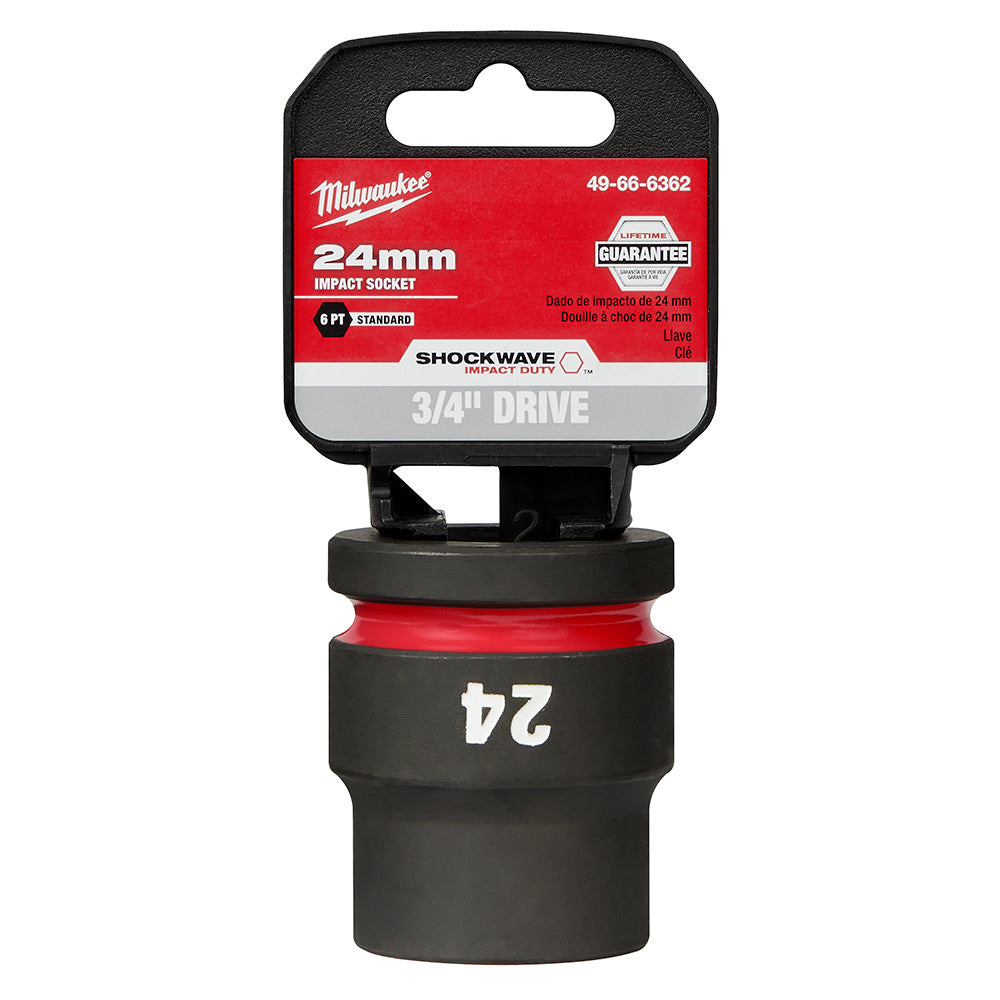 Milwaukee 49-66-6362 SHOCKWAVE Impact Duty™  3/4"Drive 24MM Standard 6 Point Socket - 2