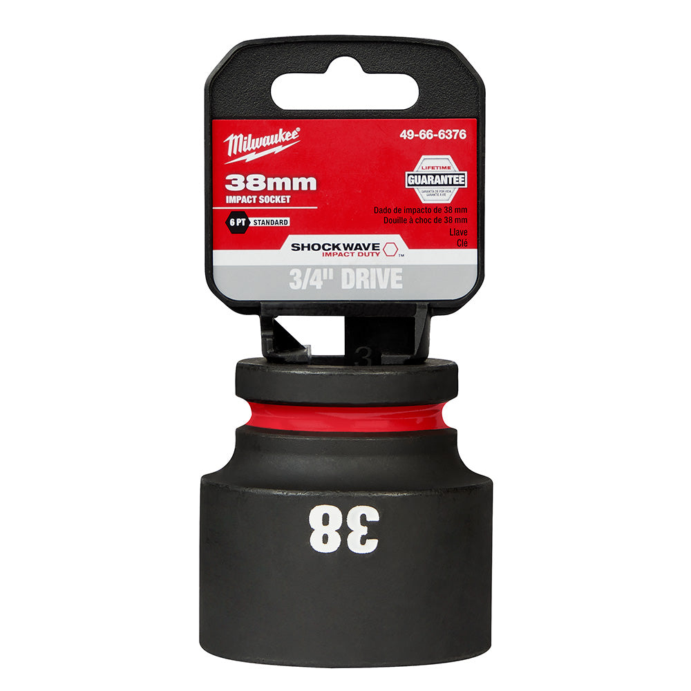 Milwaukee 49-66-6376 SHOCKWAVE Impact Duty™  3/4"Drive 38MM Standard 6 Point Socket - 2