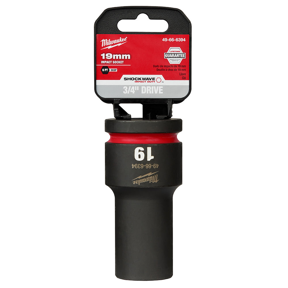 Milwaukee 49-66-6394 SHOCKWAVE Impact Duty™  3/4"Drive 19MM Deep 6 Point Socket