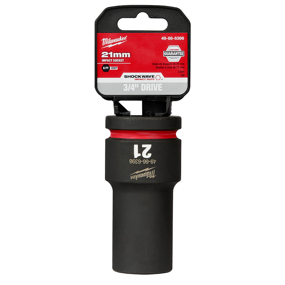 Milwaukee 49-66-6396 SHOCKWAVE Impact Duty™  3/4"Drive 21MM Deep 6 Point Socket