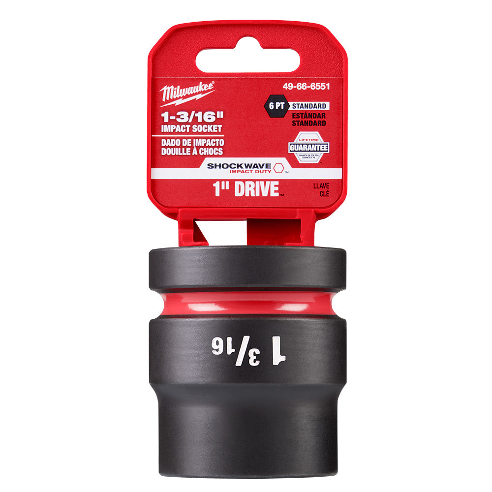 Milwaukee 49-66-6551 SHOCKWAVE Impact Duty 1" Drive 1-3/16" Standard 6 Point Socket - 3