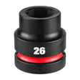 Milwaukee 49-66-6591 1" Drive 26 mm Standard 6 Point SHOCKWAVE Impact Duty Socket