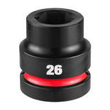 Milwaukee 49-66-6591 1" Drive 26 mm Standard 6 Point SHOCKWAVE Impact Duty Socket
