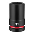 Milwaukee 49-66-6625 1" Drive 31 mm Deep 6 Point Impact Socket for Impact Wrenches