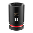 Milwaukee 49-66-6631 SHOCKWAVE 1" Drive 38 mm Deep 6 Point Impact Socket
