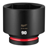 Milwaukee 49-66-6689 Shockwave 1" Drive 90 mm Standard 6 Point Impact Socket