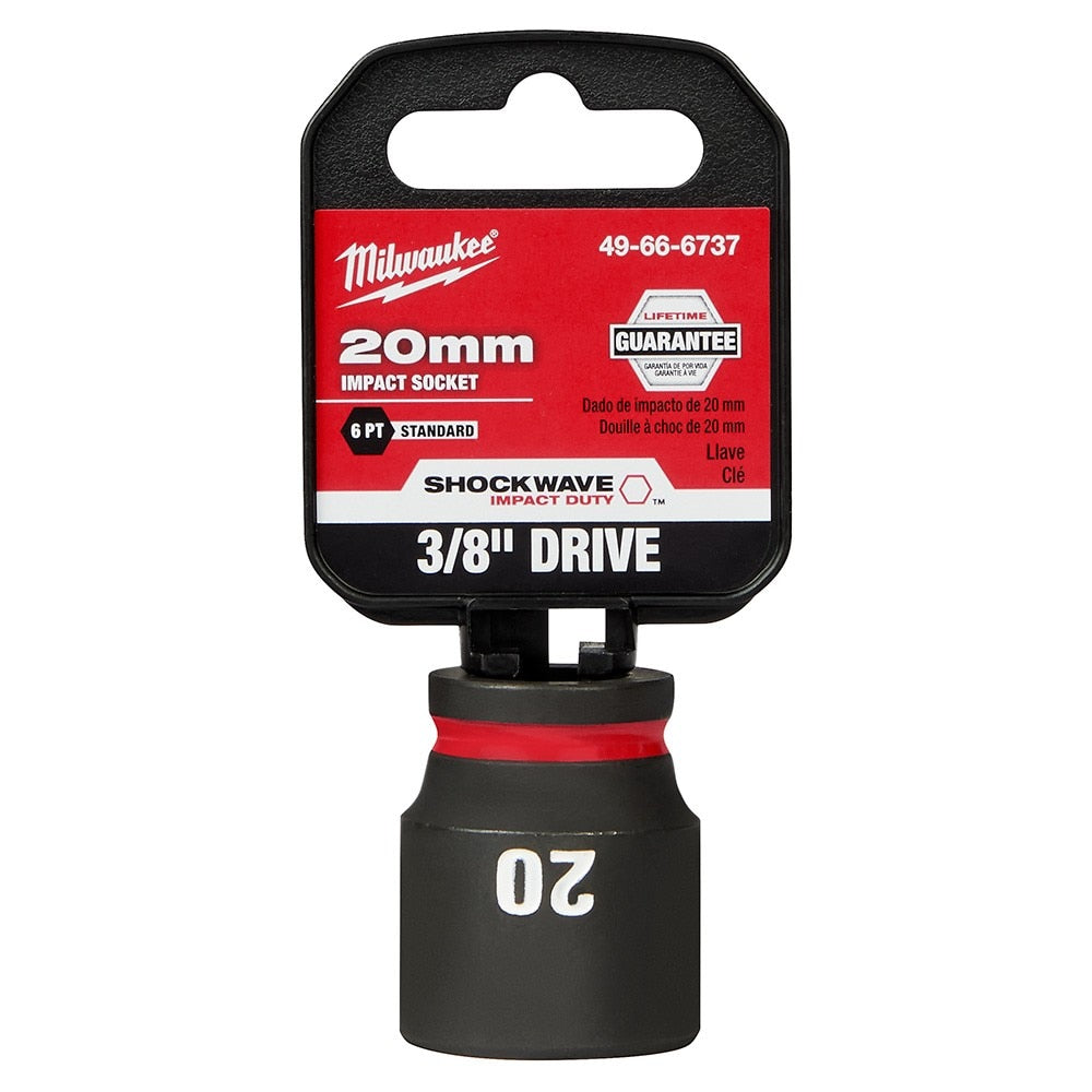 Milwaukee 49-66-6737 SHOCKWAVE Impact Duty™  3/8"Drive 20MM Standard 6 Point Socket - 2