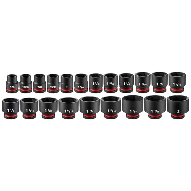 Milwaukee 49-66-6771 3/4" Drive SAE Standard 6-Point Socket Set with Packout Case (21 Piece)