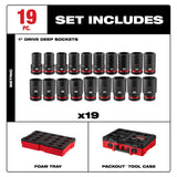 Milwaukee 49-66-6776 Shockwave 1" Drive SAE 6 Point Impact Socket Set with Packout Case (17 Piece) - 3