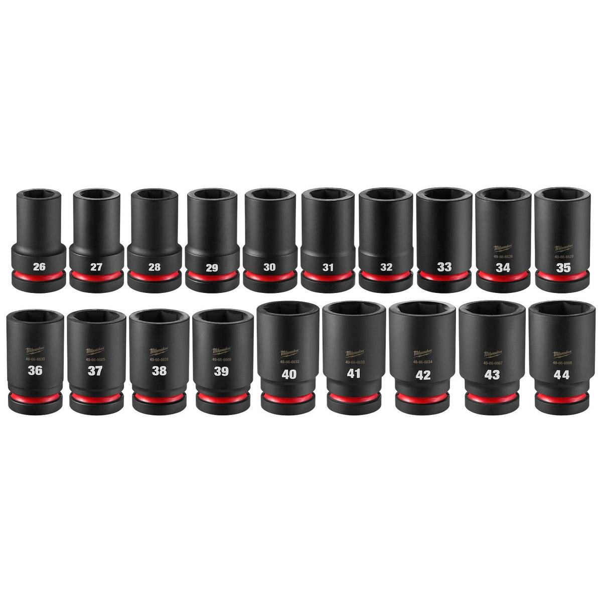Milwaukee 49-66-6777 Shockwave 1" Drive Metric Deep Impact Socket Set with Packout (19 Piece)