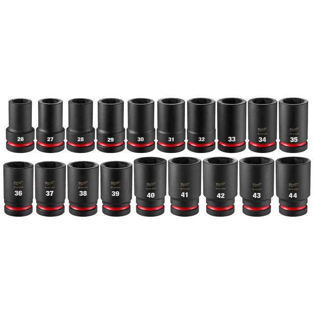 Milwaukee 49-66-6777 Shockwave 1" Drive Metric Deep Impact Socket Set with Packout (19 Piece)