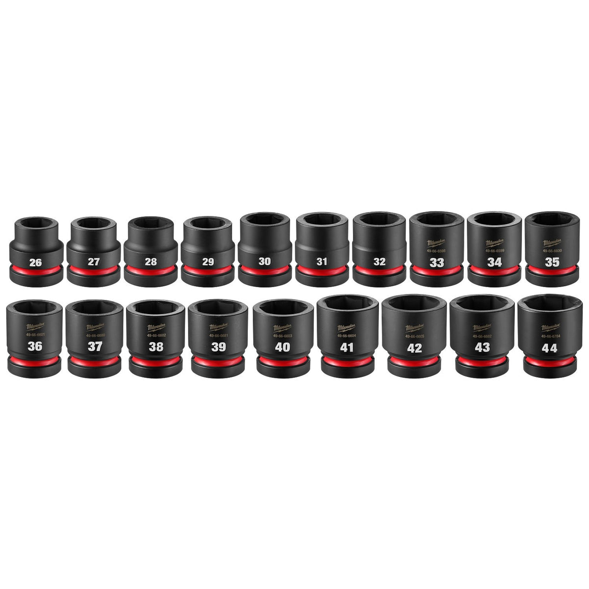 Milwaukee 49-66-6778 1" Drive Metric Standard 6 Point Impact Socket Set with Packout (19 Piece)