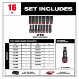 Milwaukee 49-66-6803 Shockwave Impact Duty Socket 1/2" Drive 16-Piece MM Packout Set - 4