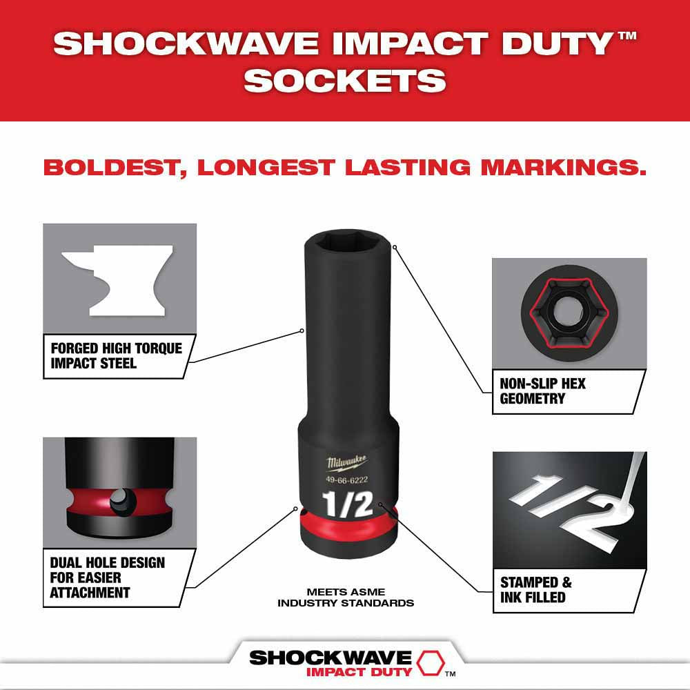 Milwaukee 49-66-6805 Shockwave Impact Duty Socket 3/8" Drive 36-Piece Packout Set - 4