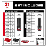 Milwaukee 49-66-6806 Shockwave Impact Duty Socket 1/2" Drive 31-Piece Packout Set - 3