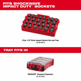 Milwaukee 49-66-6819 Shockwave Impact Duty Socket 1/2" Drive 27-Piece SAE Tray Set - 5