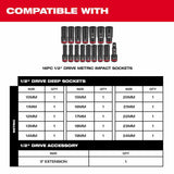 Milwaukee 49-66-6833 Shockwave Impact Duty Socket 1/2" Drive 16-Piece MM Tray Only - 6