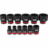 Milwaukee 49-66-7005 12PCSHOCKWAVE Impact Duty™ 3/8" Drive SAE Standard 6 Point Socket Set