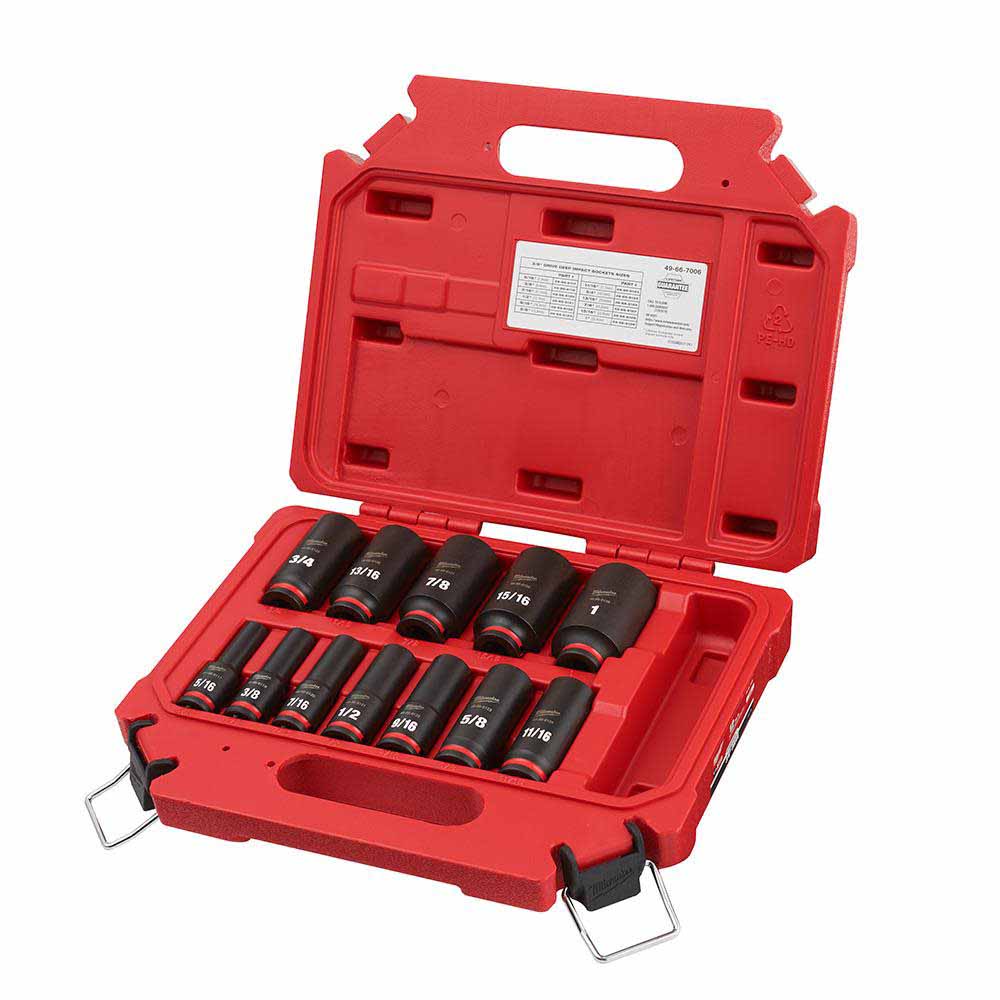 Milwaukee 49-66-7006 12PCSHOCKWAVE Impact Duty™ 3/8" Drive SAE Deep 6 Point Socket Set - 2