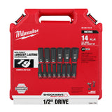 Milwaukee 49-66-7014 14PC SHOCKWAVE Impact Duty™ 1/2" Drive Metric Deep 6 Point Socket Set  - 10mm-27mm - 2