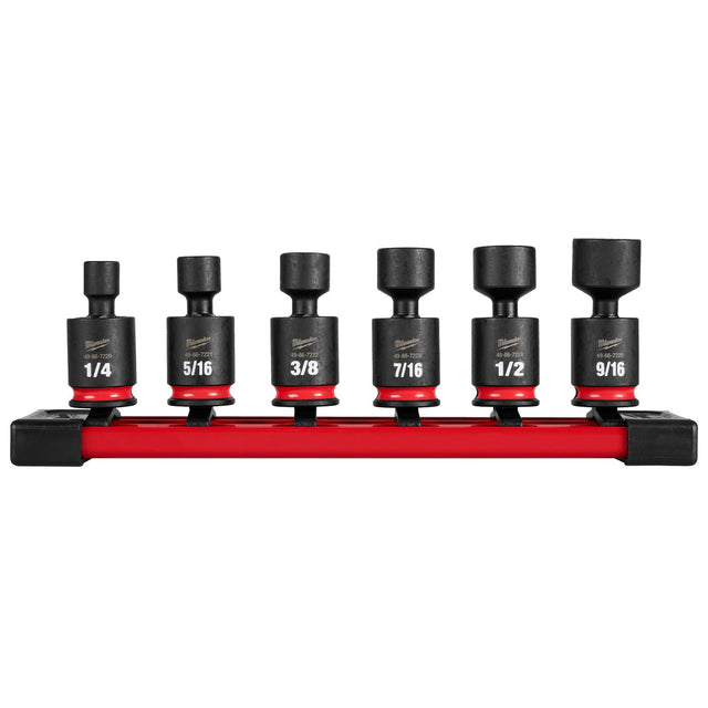 Milwaukee 49-66-7100 Shockwave Impact Duty 1/4" Drive SAE Standard Swivel Socket Set (6 Piece)