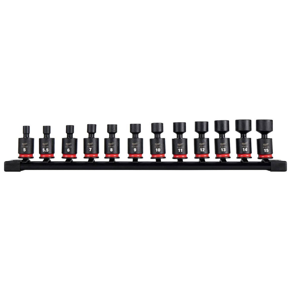 Milwaukee 49-66-7101 1/4" Drive Metric Standard Swivel Socket Set with SecureSwivel Pinless Joint (12 Piece)