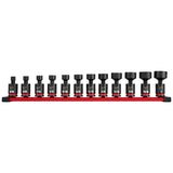 Milwaukee 49-66-7102 3/8" Drive SAE Standard Swivel Impact Socket Set (12 Piece)