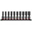 Milwaukee 49-66-7105 3/8" Drive Metric Deep Swivel Impact Socket Set (10 Piece)