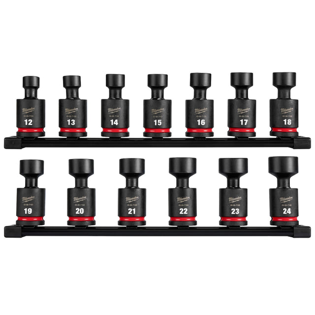 Milwaukee 49-66-7107 1/2" Drive Metric Standard Swivel Impact Socket Set (13 Piece)
