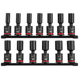 Milwaukee 49-66-7109 1/2" Drive Metric Deep Swivel Impact Socket Set (13 Piece)